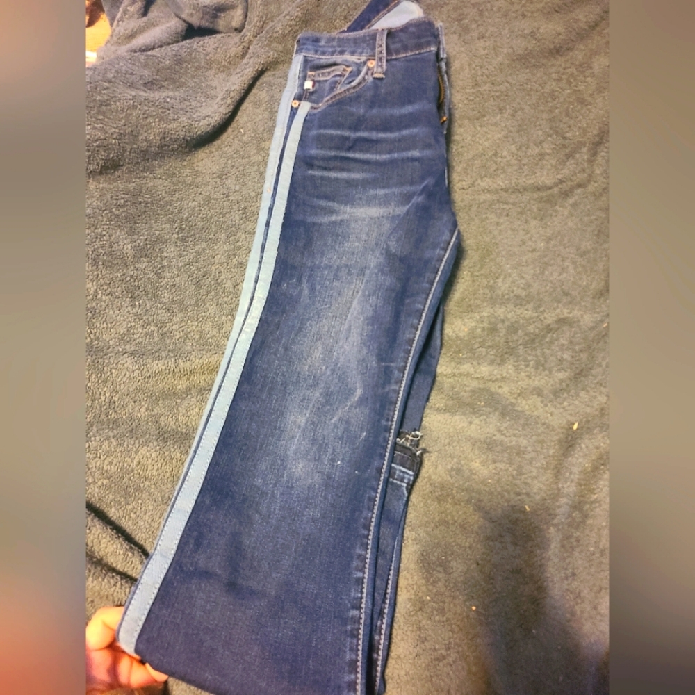 Blue jeans with stripes, Size 27P